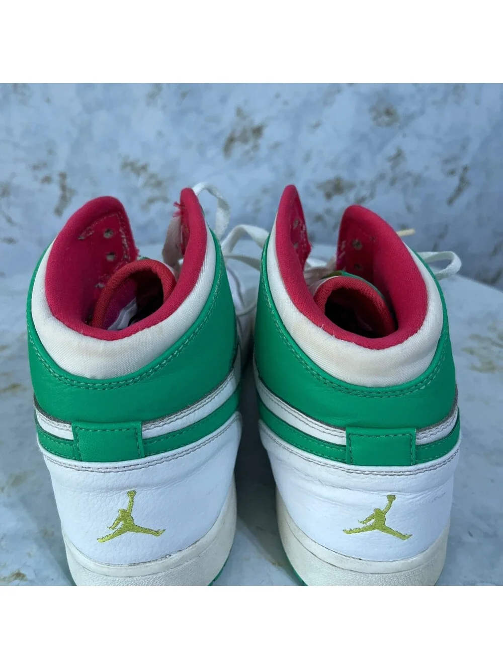 Jordan 1 High Easter Men's Size 9 Shoes White Green Athletic Trainer Sneakers